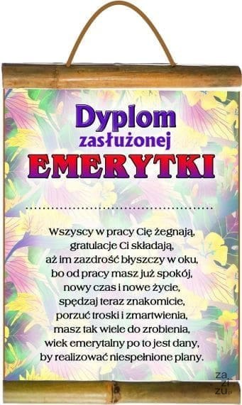 Dyplom - Dyplom zasłużonej emerytki D99