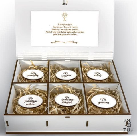 Kasetka duża dzielona na 6 części 15 x 22,5 cm KOMUNIA ŚW WIANEK Kasetka duża dzielona na 6 części 15 x 22,5 cm KOMUNIA ŚW WIANEK