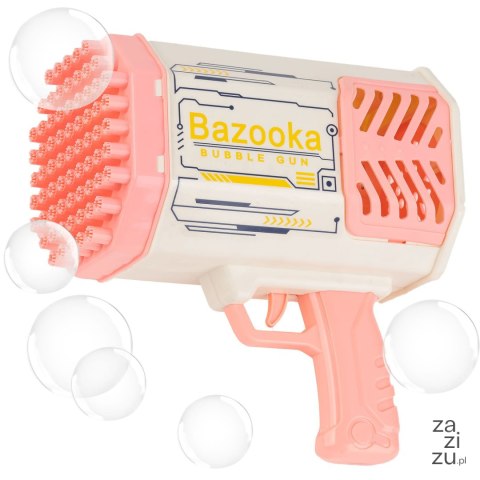 Pistolet automat do baniek bazooka na bańki bubble różowa 963-11A Pistolet automat do baniek bazooka na bańki bubble różowa 963-11A