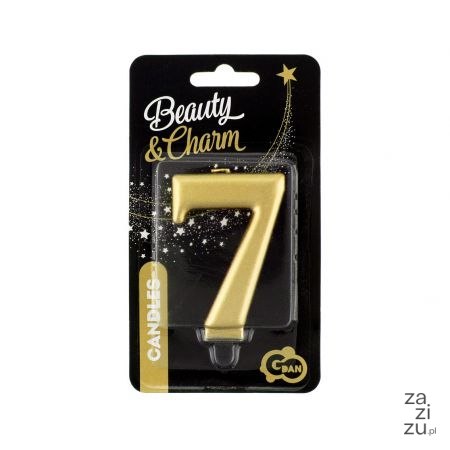 Świeczka cyferka 7 metalik złota PF-SCZ7 8 cm PF-SCZ7 Świeczka cyferka 7 metalik złota PF-SCZ7 8 cm PF-SCZ7