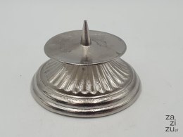 Świecznik metalowy srebrny 6 x 4 cm