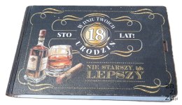 Pudełko na pieniądze 16 x 9,5cm banknotówka na 18 urodziny WHISKY 3302-WY18