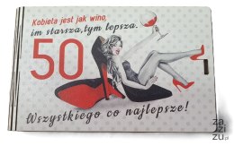 Pudełko na pieniądze 9,5 x 16cm banknotówka kolor SZPILKA 50-stka 3302-SZ50