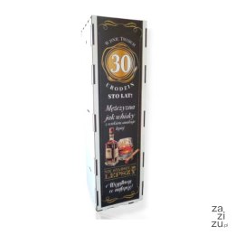 Skrzynka pudełko 33,5 x 9,5cm na butelkę alkoholu 30 Urodziny WHISKY 3311-WY30